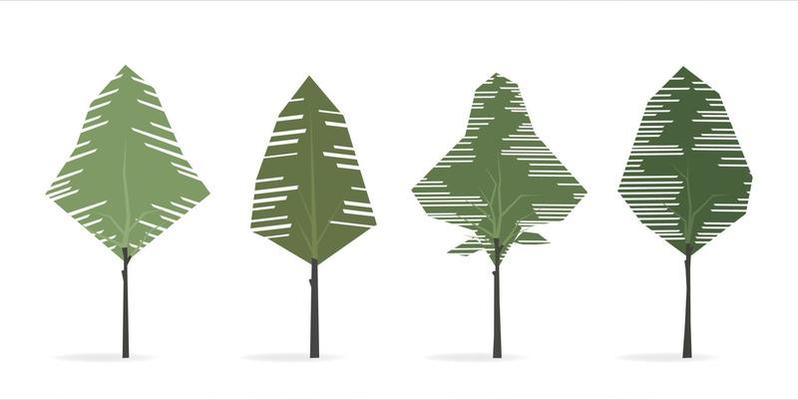 Abstract tree on white background for landscape design and architectural decoration. Vector.