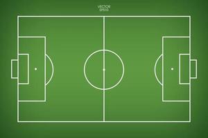 campo de fútbol o campo de fútbol de fondo. Cancha de césped verde para crear un juego de fútbol. vector. vector