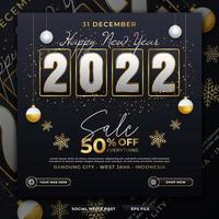 New year sale promo announcement social media post template vector