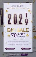 New year sale promo social media story or poster template vector