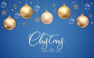 Christmas Holiday Party Background. Happy New Year and Merry Christmas Poster Template. Vector Illustration