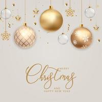 Christmas Holiday Party Background. Happy New Year and Merry Christmas Poster Template. Vector Illustration