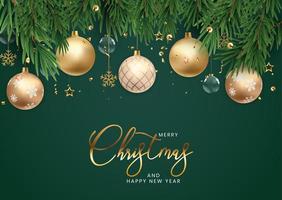 Christmas Holiday Party Background. Happy New Year and Merry Christmas Poster Template. Vector Illustration