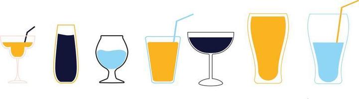 Set of drink glasses. Vector illustration EPS10