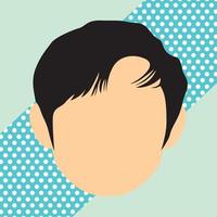 korean hair style vector illustration