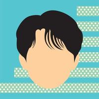 korean hair style vector illustration