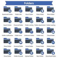 Folders icon set vector