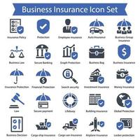 conjunto de iconos de seguros de negocios vector