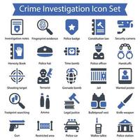 Crime Investigation icon set vector