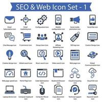 SEO and Web icon set 1 vector