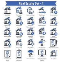 Real Estate icon set 1 vector