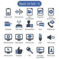 Basic Ui icon set 5 vector