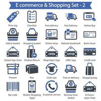 E Commrnce and shopping icon set 2 vector