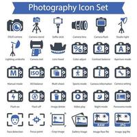 Photography icon set vector