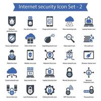 conjunto de iconos de seguridad de internet 2 vector