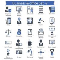 Business and office icon set 2 vector