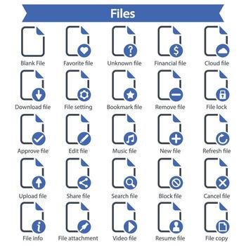 Files icon set vector