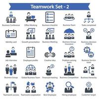 Teamwork icon set 2 vector