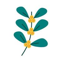 branch with yellow flowers vector