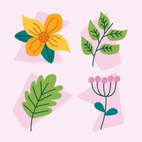 four spring icons vector