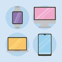 four ux ui icons vector