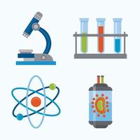 cuatro iconos de biotecnología vector