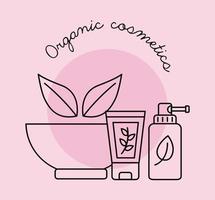 three organic cosmetics vector