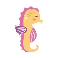 cute seahorse animal vector