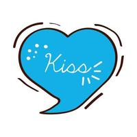 text balloon kiss vector