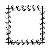 square draw leaves frame vector