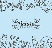 organic cosmetics frame vector