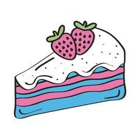 sweet cake portion vector