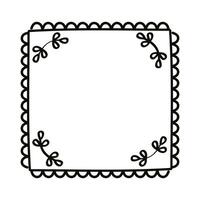 square draw leafs frame vector