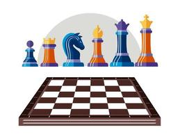 seven chess pieces vector