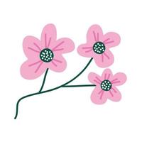 branch with pink flowers vector