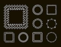 nine drawn frames vector