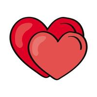 corazones amor doodle vector