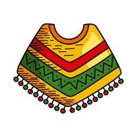 mexican poncho accessory vector