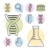 ten dna icons vector