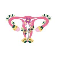flowers decorating uterus vector