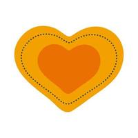 icono de corazón naranja vector