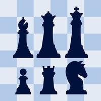 six chess pieces vector