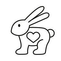 rabbit with heart vector