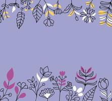 floral drawn frame vector