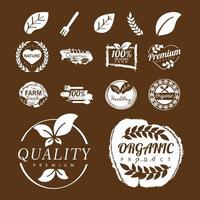 quince etiquetas orgánicas vector