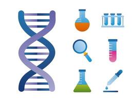 seven dna icons vector