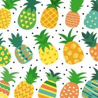 pineapples pattern background vector