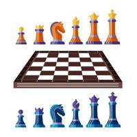 thirteen chess pieces vector