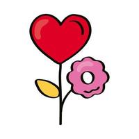 flower with heart vector