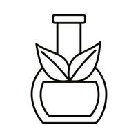 test flask with leafs vector